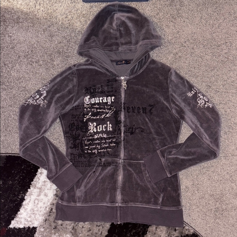 Seven7 Charcoal Graphic Hoodie